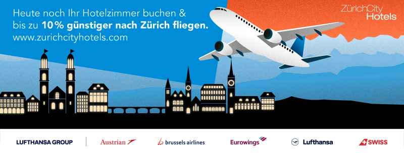Enjoy a 5 – 10 % discount on flights to Zurich!